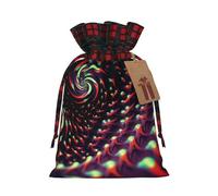 Drawstring Christmas Gift Bags with Tag Small Treat Goody Bags Reusable Gift Wrapping Sacks Pouches Xmas Presents Wrapping Bag Fantasy Sci-Fi Dizziness Candy Treat Bag for Party Favors Small