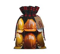 Drawstring Christmas Gift Bags with Tag Small Treat Goody Bags Reusable Gift Wrapping Sacks Pouches Xmas Presents Wrapping Bag Construction helmets Candy Treat Bag for Party Favors Small