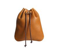 Drawstring Coin Purse Leather Drawstring Pouch Coin Pouch for Men Coin Holder for Purse Women Genuine Leather Drawstring Coin Purse for Travelling(S)