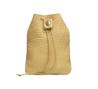 Drawstring Coin Purse Leather Women's and Men's Drawstring Change Vintage Coin Bag Headphone Strap Purse Storage Bag for Man and Woman for Travelling(Yellow)