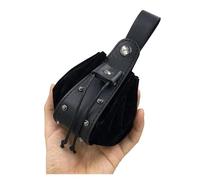 Drawstring Coin Purse Unisex Money Pouch Bag Fanny Pack Belt Costume Props Faux Leather Drawstring Bag Portable Coin Purse for Travelling(Black2)