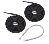 Drawstring Cord for Jogging Bottoms & Hoodies,2 PCS 160cm Flexible Brass-Tipped Adjustable Trouser Band with Pull-Through Needle,Gym Waistband Replacement for Trousers/Sweatshirts/Handbags (Black)