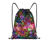 Drawstring Gym Backpack, Colorful Rainbow Stars, Lightweight Drawstring Bags For Women & Men, Water-Resistant Sports Duffle Bag, Foldable Yoga Bag With Adjustable Straps For Fitness/Travel, Small