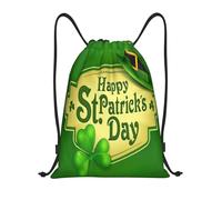 Drawstring Gym Backpack, Happy St. Patrick'S Day, Lightweight Drawstring Bags For Women & Men, Water-Resistant Sports Duffle Bag, Foldable Yoga Bag With Adjustable Straps For Fitness/Travel, Small