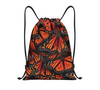 Drawstring Gym Backpack, Monarch Butterflies, Lightweight Drawstring Bags For Women & Men, Water-Resistant Sports Duffle Bag, Foldable Yoga Bag With Adjustable Straps For Fitness/Travel, Medium
