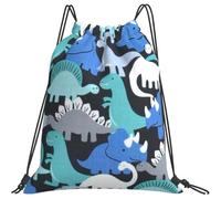 Drawstring Gym Bag 36x42cm, Dino Retro Gym Backpack Children Large Storage Pouch, For Yoga, Hiking, School