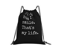 Drawstring Gym Bag 36x42cm, Im Sad But I Smile Unisex String Bag Children Kids Rucksack, For Women, Beach, Birthday