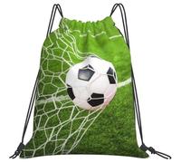 Drawstring Gym Bag 36x42cm, Soccer Ball Hitting Goal Gym Sack Bag Boys Girls Storage Pouch, For Birthday, School, Travel