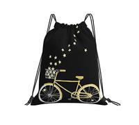 Drawstring Gym Bag 36x42cm, Starlight Bike Travel School Bag Fashion Boys Sports Sack, For Women, Beach, School