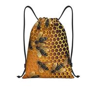 Drawstring Gym Bag Bees On Hive Travel School Bag Girls Boys Rucksack, For Children, School, Activities, 36x42cm