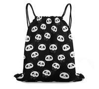 Drawstring Gym Bag, Comfortable Sport Gym Sack, Cute Panda Black And White, Lightweight Swim String Backpack For Holidays, Adults, Teenager, 36X42cm