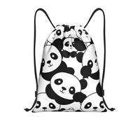 Drawstring Gym Bag for Men/Women,Cute Panda Animals Theme Cartoon Print Draw String Back Bag Sports Gym Beach Swim Backpack