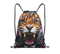 Drawstring Gym Bag for Men/Women,Oil Painting Tiger Draw String Back Bag Sports Gym Beach Swim Backpack