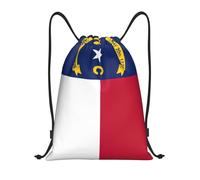 Drawstring Gym Bag North Carolina State Flag Print Unisex String Bag Girls Folding Storage Pouch, For Gym, School, Shopping, 36x42cm