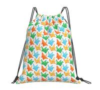 Drawstring Gym Bag Origami Bird Art String Bag Boys Girls Sports Sack, For Swimming, School, Holidays, 36x42cm