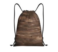 Drawstring Gym Bag Rustic Old Barn Wood Print Gym Sack Bag Water Repellency Folding Rucksack, For Shopping, Women, Men, 36x42cm