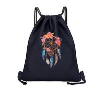 Drawstring Gym Bag, String Swim PE Bag,Large Sports Backpack String Swim Drawstring PE Bags for Women Men, Travel Beach School Bag with Waterproof for Kids,Boys,Girls Men Women (Dream Catcher)