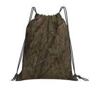 Drawstring Gym Bag Weathered Camouflage Personalised Drawstring Bag Water Repellency Folding Rucksack, For Children, Activities, Shopping, 36x42cm