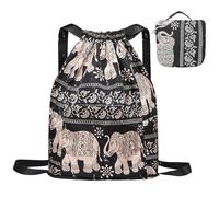 Drawstring Gym Bag Women Backpack Foldable Waterproof with Many Pockets Simple National Style Nylon Sack for Shopping Sport Yoga Style2Gym