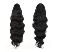 Drawstring Human Hair Ponytail Extension Natural Black For Women Body Wave Pony Tail Clip In Extensions Unprocessed Brazilian Human Hair Hair Extension for Daily Use(18inch)