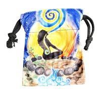 Drawstring Jewelry Pouch, Oracle Deck Bag, Mother Earth Pattern Portable Drawstring Bags for Fate Divination Supplies