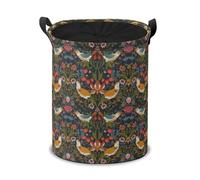 Drawstring Laundry Basket - Strawberry Thief Pattern Spacious Storage Bin, Dustproof & Easy to Clean for Bathroom, Bedroom & Car
