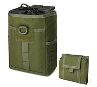 Drawstring Magazine Utility Bag, Outdoor Tactical MOLLE Bags, Compact Accessory Bags Glove Waist Bag, Waterproof, Made of 600D Nylon, Suitable for Outdoor Tacticals - Green