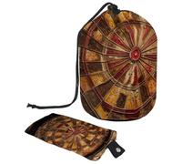 Drawstring Makeup Bag, Barrel Shaped Travel Cosmetic Bag Make up Bags, Foldable Toiletry Organizer Storage Pocket for Women&Girls - Abandoned Dart Board