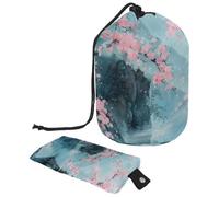 Drawstring Makeup Bag, Barrel Shaped Travel Cosmetic Bag Make up Bags, Foldable Toiletry Organizer Storage Pocket for Women&Girls - Cherry Lake Cabin Paradise