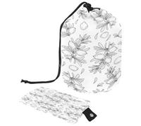 Drawstring Makeup Bag, Barrel Shaped Travel Cosmetic Bag Make up Bags, Foldable Toiletry Organizer Storage Pocket for Women&Girls - Sketch Argan Pattern