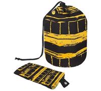 Drawstring Makeup Bag, Barrel Shaped Travel Cosmetic Bag Make up Bags, Foldable Toiletry Organizer Storage Pocket for Women&Girls - Sketch Yellow School Bus