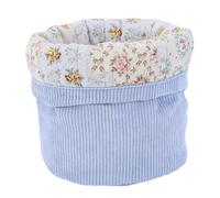 Drawstring Makeup Bag Cylinder Large Cotton Quilted Cosmetic Bag Suitable for Home Office Cosmetics Stationery (Blue/Blue Gourd) (Style 8)