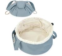 Drawstring Makeup Bag,GWAWG Lazy Flat Lay Makeup Bag Magic Cosmetic Pouch Bag Drawstring for Women Girl(Blue)