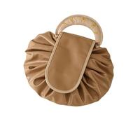 Drawstring Makeup Bag - Large Capacity Cosmetic Storage Bag, Portable Quick Pack Lazy Drawstring Make Up Bag for Women, Students and Travel (Brown)