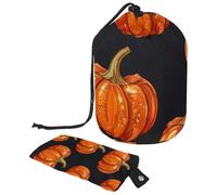 Drawstring Makeup Bag Large Cosmetic Bag Toiletry Organizer for Women Travel Toiletry Bucket Bags, Helloween Pumkins 2_130