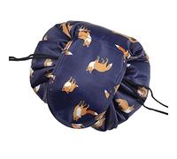 Drawstring Makeup Bag,ONEGenug Cosmetic Bag,One-Step Toiletry Organizer, Cosmetic Pouch for Lazy Ladies Darkblue