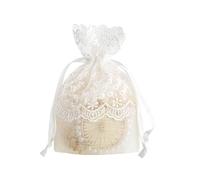 Drawstring Mesh Bag - Jewelry Pouch Merry Christmas Favor Bags, Breathable Net Fabric Storage Design, Lightweight Construction, Secure Pull String Closure System, Reusable Gift Packaging Solut