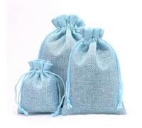 Drawstring Natural Burlap Bag, Jute Gift Bags, Multi Size, Jewelry Packaging, Wedding Bags with Candy Bag 10Pc