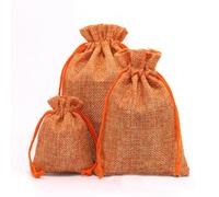 Drawstring Natural Burlap Bag, Jute Gift Bags, Multi Size, Jewelry Packaging, Wedding Bags with Candy Bag 10Pc