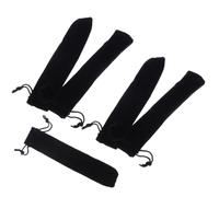 Drawstring Pen Sleeve 5pcs Black Flannelette Pen Holder for Children | Single Pen Storage, Lint Material with Drawstring Closure, 3x16cm Size, Pack of Five