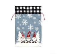 Drawstring Present Bag with Christmas For FOREST Santa Flannel Design for Kids Seasonal s (Three Gray Rudolphs)