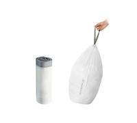 Drawstring Rubbish Bags, Bin Bags for 15-20L Kitchen Bins, Pre-Separated, 1 Roll, 40 Pieces, White