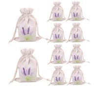 Drawstring Sachet Bags, 10-Pack Lavender Canvas Pouches, Reusable Bags for Herbs, Jewelry, Spices & Dried Flowers/3.9x5.5