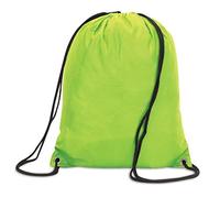 Drawstring School PE Bag Childrens Gym Sack Backpack Tote - 16 Colours (Lime Green)