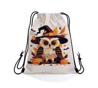 Drawstring Sport Bag Pumpkin Witch Owl Gym Bag Party 36x42cm | Storage Backpack Perfect Drawstring Backpack for Travel Holidays Adults