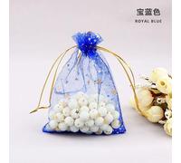 Drawstring Storage Bag,Present Wrapping Bag, Print Glitter Star Moon Gift Bag Organza Jewellery Bag Lavender Bags for Weddings Christmas Parties White Gold Pack of 20(Blue,11x16cm)