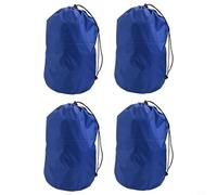 Drawstring Stuff Sacks Set of 4 Essential Storage Bags for All Your Outdoor Needs (Black)