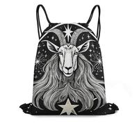 Drawstring Swimming Bag, Daily Sports Backpack, Spacious Sun Moon Star Goth Gothic Witch Goat, Lightweight Swim Bags For Holidays, Teenager, Activities, 36X42cm