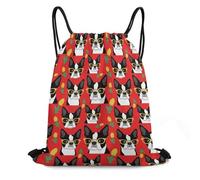 Drawstring Swimming Bag, Foldable Gym Backpack, Dogs Terrier Dog Red Art, Premium String Sackpack For Teenager, School, Yoga, 36X42cm