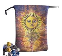 Drawstring Tarot Bag - 13 x 18 cm/5.12 x 7.09 Inch Novelty Tarot Dice Bag | Jewellery Bag Gift Bag All-seeing Eye, Moon Phase, Tree Life, So it is cheaper, see description, See description